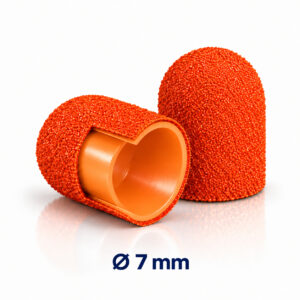 Slijpkapje / Schuurkapjes Rond 7 mm Kunststof Oranje 80 Grit ( Grof )