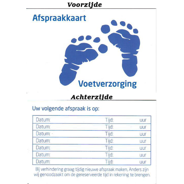 Afspraak Kaartjes Voetverzorging 100 Stuks - Afbeelding 7