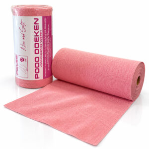 P CLINIC WASBARE PODO DOEKEN EXTRA ZACHT ROZE OP DE ROL