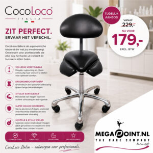 COCOLOCO ITALIA ERGONOMICA PERFECTA  TABOURET ZWART