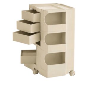 P Clinic Jony Trolley met 4 Laden Crème Kleur
