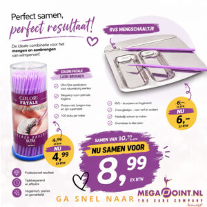 RVS WIMPERVERF MENGSCHAAL + 100 EYELASH BRUSHES